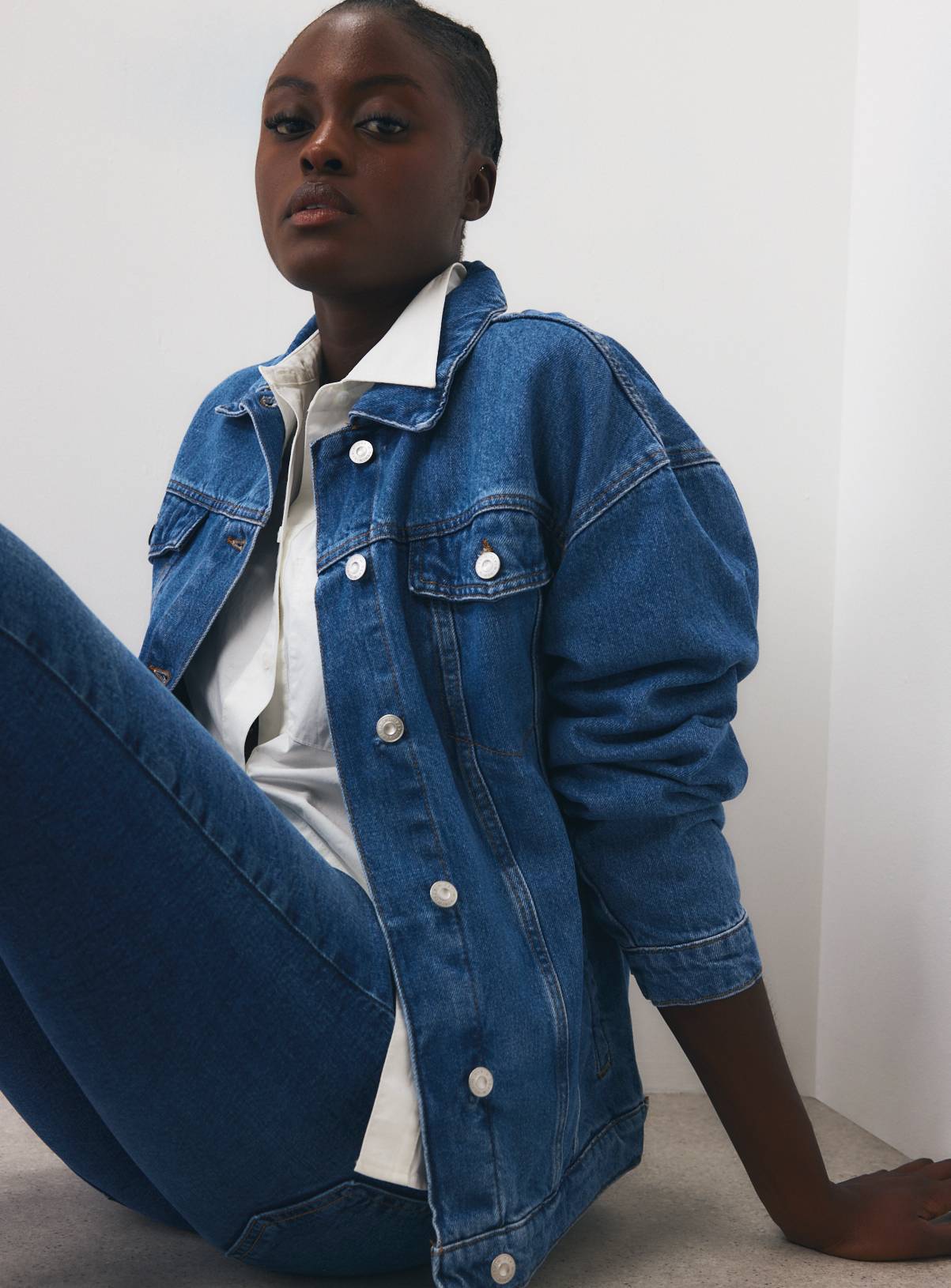 Mid Blue Denim Oversized Trucker Jacket 20 - Image 1